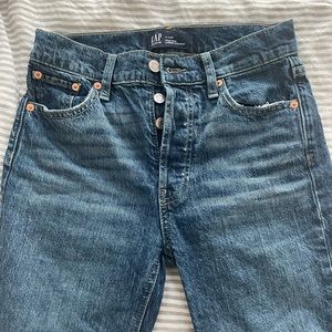 Gap high rise cheeky jeans.